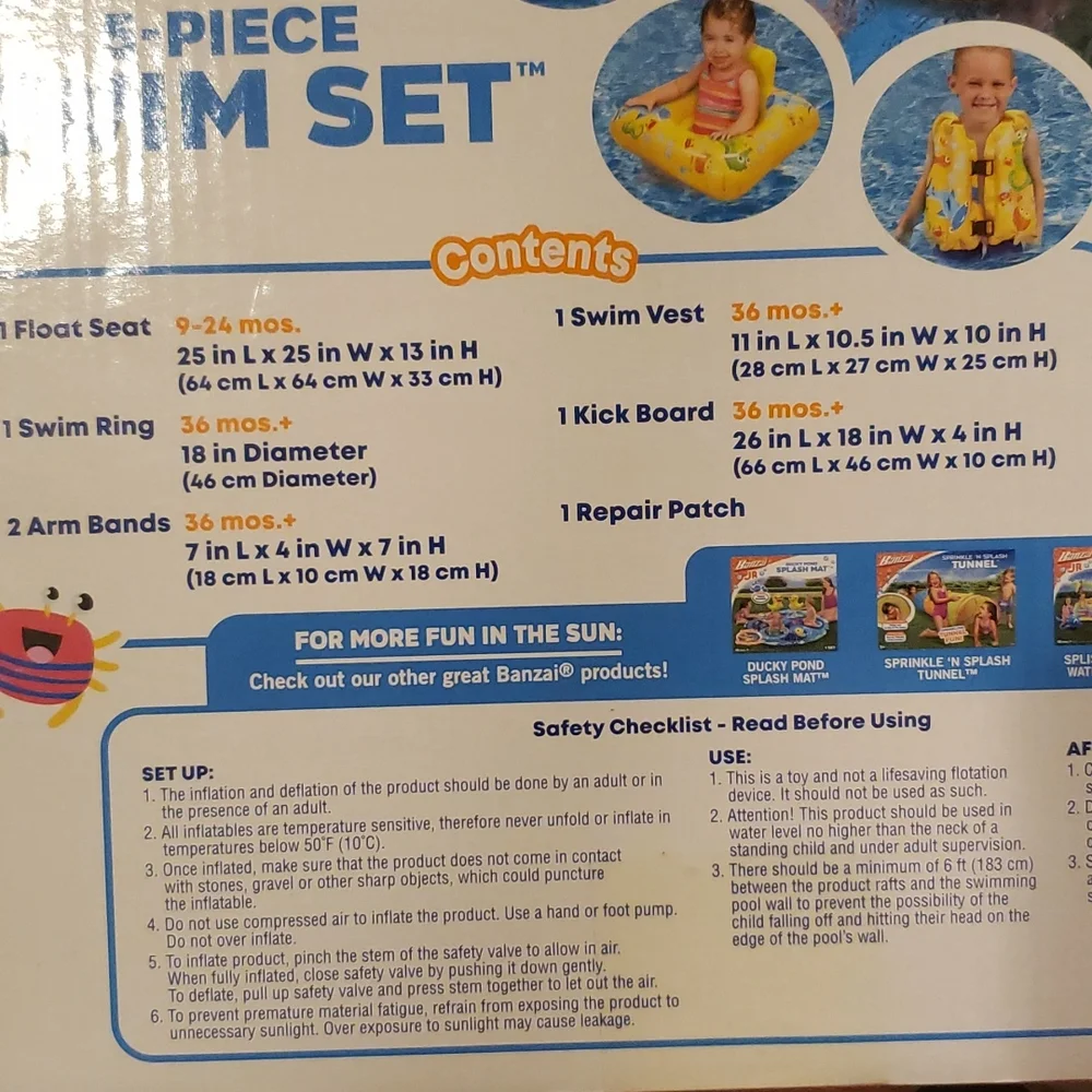 Banzai Jr. 5 piece swim set